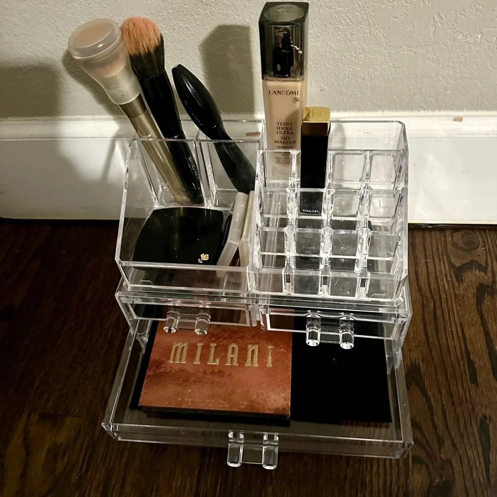 Like New-Two Clear Acrylic Makeup Organizers